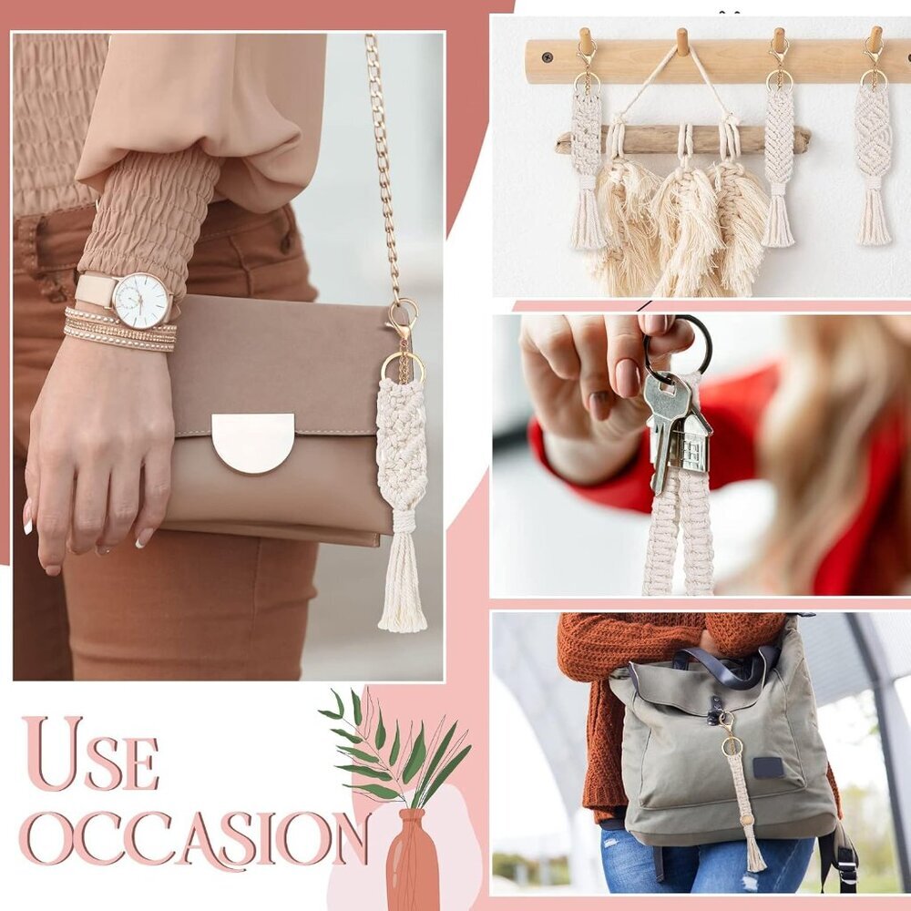 Macrame Boho Keychains Bulk Handcrafted Aesthetic… - image 7